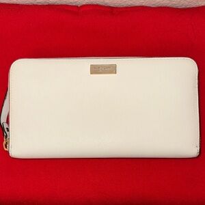 Kate Spade Cream Wallet with Gold Accents